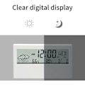 Pikkukuva 3 / 7: Digitaalinen sisäkello lämpömittari herätyskello LCD-näytöllä, viikonpäivänäyttö, helppolukuinen kalenteri, muistutukset, kodin sääseuranta