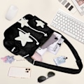 Miniatyrbild 5 av 5: 1 st. Söt Messenger Bag, Estetisk Crossbody Bag, Stjärn-Grunge Bag Axelväska Black
