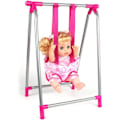 Miniatyrbild 3 av 4: Baby Doll Play Set 5 i 1 Dockor Tillbehör Bundle Dockvagn Dockhög Stol Bouncer Spjälsäng Gunga Dockmöbler Barnkammare Lekset Rollspel (gunga)
