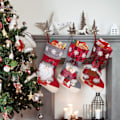 Miniatyrbild 3 av 7: Julstrumpor, tomte, snögubbe, ren 3D plysch Chr