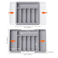 Miniatyrbillede 5 af 5: Bestikboks Udvidbar Skuffeorganizer Justerbar Bredde Kompakt Design Nem Adgang Rum White