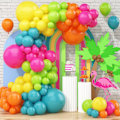 Miniatyrbild 1 av 9: 141 st Ballongbåge-set för Sommar Tropiskt Tema, Rosa, Limegrön, Blå, Orange, Gul Latex Regnbågsballongbåge-set