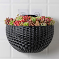 Miniatyrbild 2 av 5: Väggmonterade Blomkrukor Blomkruka Gåva Balkong Halvcirkelformad Inomhus Utomhus Heminredning Hängande Europeisk Stil Vas Black large size