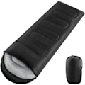 Miniatyrbilde 1 av 7: 1 stk. Sovepose for voksne, enkel sovepose for voksne i konvoluttform for 3 sesonger lett camping og fotturer Black