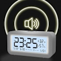 Miniatyrbild 4 av 5: Digital Elektronisk Klocka LED-Display Elektronisk Klocka Stereo Digital Display Snooze Väckarklocka 12/24H Byt Nedräkningstid NUO0430 White