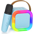 Pikkukuva 1 / 6: Karaokelaite lapsille ja aikuisille, kannettava Bluetooth-kaiutin langattomalla mikrofonilla, syntymäpäivälahjoja Blue