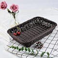 Miniatyrbild 5 av 6: Vävda korgar, set om 3 polykorgar för brödförvaring i polykorgar för mat, frukt, grönsaker, servering, restaurang, hemmakök Dark Coffee