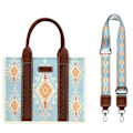 Pikkukuva 5 / 5: Wrangler Tote -laukku, Western-tyyliset käsilaukut naisille, olkalaukku Boho Aztec -käsilaukut UUSI Blue S