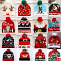 Miniatyrbild 2 av 5: 2024 NY LED Julhatt Kreativ Blinkande LED-ljus Stickad Hatt Snögubbe Vinter Varm Färg Stickad Mössa Julklapp 33