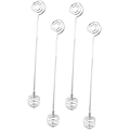 Miniatyrbilde 1 av 5: 4 stk Honningblander Kaffe Sirup Honningøse Honningkake Dyppe Metallvisp Fjær Swizzle Sticks Honning Rørpinner Mini Skje