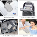 Miniatyrbilde 7 av 7: Dobbeltlags Elektronikk Tilbehørsveske Organizer for Kabler, Universal Bære Reise Gadget Veske for Kabler, Power Bank, USB-minne, Lader Harddisk A-grey