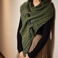 Miniatyrbillede 4 af 5: Trekantede tørklæder til kvinder Kryds tørklæde Sjal Casual Kjole Elegant Vintage Dark green