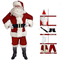 Miniatyrbild 2 av 2: Klassisk Jultomte-Kostym för Vuxna i Flanell, 7-Delars Set i Storlek 2XL 2xl