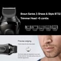 Miniatyrbillede 2 af 5: Til Braun kropshårstrimmer tilbehør til Series 3 elektrisk shaver kompatibel med elektriske shavere BT32