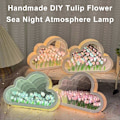 Pikkukuva 3 / 3: Käsintehty DIY Tulppaani Kukka Meri Yö Tunnelma Pilvi Lamppu LED Yövalo Pink