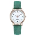 Damklockor Små Kvarts Analog Armbandsur Casual Läder Green
