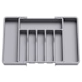 Miniatyrbillede 1 af 5: Bestikboks Udvidbar Skuffeorganizer Justerbar Bredde Kompakt Design Nem Adgang Rum Grey