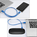 Miniatyrbillede 3 af 5: Dobbelt USB-kabel med hanstik, USB til USB, til harddisk kabinetter, laptops, nyt