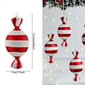 Miniatyrbillede 1 af 5: 1 stk. Julehængende Slikkugler Rød Hvid Slikkepind Vedhæng Hjemmefest Juletræsdekorationer Jul Navidad Nytår 2024 6