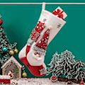 Miniatyrbild 4 av 5: Julstrumpa för flickor och pojkar, julgran, mantel, festdekoration, stil 1