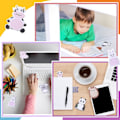 Miniatyrbillede 4 af 5: Søde Sticky Notes, 8-pak Kawaii Dyr Selvklæbende Noter Tegneserie Markører Flags Søde Former Memo Noter Studerende Hjemmekontor Roommates Gaver