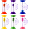 Miniatyrbild 2 av 4: 2 minuters duschtimer sandtimer sugkopp badrum nedräkning timglas inga batterier behövs roligt badtillbehör Purple
