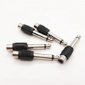 Pikkukuva 5 / 7: 5 kpl 6,35 mm:n uros Mono Jack -liitin RCA Naaras Phono -liittimeen Kullattu Audioadapteri