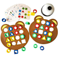 Miniatyrbilde 1 av 5: Helt nytt formmatchingspill Fargesans Utviklende leketøy for barn, Barn Puslespill Geometriske former Rask matchingbrett, Farger & Former Puslespill Læringsspill White