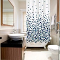 Pikkukuva 6 / 8: Suihkumatto Hometta ja Hometta Kestävä, 180 x 180 cm (71 x 71 tuumaa) | Vedenhylkivä Kangas Mosaic Blue