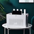 Miniatyrbilde 2 av 6: Dobbeltlags Wifi-ruter oppbevaringsboks skrivebord kontakt ledning organizer boks dekoder element skjult finish boks