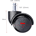Miniatyrbilde 2 av 4: 10mm Gummi Stam Hjul for Stol Erstatning