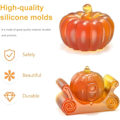 Miniatyrbillede 2 af 5: 2 stk. Halloween Græskar Lysforme 3D Silikone Græskarform DIY Lysfremstilling Håndværk Gave til Halloween Thanksgiving Dekorationer