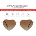 Miniatyrbilde 2 av 5: SDIGV Polariserte Hjerte Solbriller for Kvinner Mote Nydelig Stil Metallramme UV400 Beskyttelse Linse Gold Gradient Brown