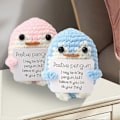 Miniatyrbild 4 av 5: 1/2 st Penguin-docka Modig Handgjord Stickad Examen / Minnen Black