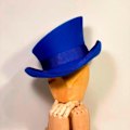 Miniatyrbilde 5 av 5: Asymmetrisk Topphatt Ullhatt Dame Herre Unisex Hatt Steam Punk Hatt Topphatt Mote Bånd Dekorativ Hatt Dekk Hode For Menn-yu Blue One Size