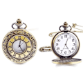 Pikkukuva 8 / 10: Steampunk-tyylinen vintage kvartsitaskukello ketjulla 5 5