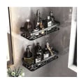 Miniatyrbillede 3 af 5: 2 stk. Badeværelseshylde, Ingen Boring, Væghængt Hjørnehylde, Brusebad Opbevaringsstativ, Beslag, Toilet Makeup Organisation