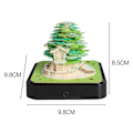Miniatyrbillede 3 af 3: 2024 Kalender Memoblok Med Lys Interessant Formet 3d Kalender Notesblok Til Familie Ven Nabo Gave Tree House Green