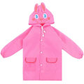 Miniatyrbilde 1 av 6: 1 stk Barneregnjakke Unisex Jenter Gutter Regnklær Vanntette Regnjakke Kappe med Hetter og Knapper Gjenbrukbar EVA Regnsett Pink