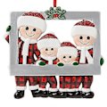 Miniatyrbillede 1 af 5: Juletræstog i Træ - Glædelig Jul Dekorationer Træhåndværk 2023 Jul Navidad Noel Gave Godt Nytår 2024 a family of four