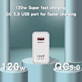 Miniatyrbilde 3 av 5: 120W Rask Ladestasjon USB-lader Strømadapter for iPhone Xiaomi Samsung EU