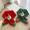 Miniatyrbilde 3 av 3: Julebarn Vinter 3D Klar Dukke Tykk Fleece Skjerf Sjal Jul Myk Plysj Halsvarmer Feriegave Til Jenter Grønn Green