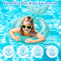 Miniatyrbillede 5 af 7: Svømmering til børn, holdbare oppustelige pool floats, havfrue anime gummi float ring, flydende sommer strandfest for 4-9 børn og vandsport Mermaid Blue