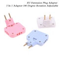 Miniatyrbilde 2 av 8: Justerbar 3 i 1 EU-forlengelseskontakt Elektrisk adapter 180 grader Hvit