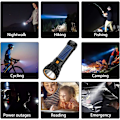 Miniatyrbilde 6 av 7: Solcelle/Ladesbar Multifunksjons LED-lommelykt med 1000 Lumen, Nødstrobelys og 1200 mAh Batteri, Nødstromforsyning og USB