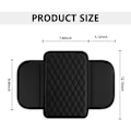Miniatyrbillede 2 af 7: Opgraderet Midterkonsol Cover til Bil, Mikrofiber Læder Armlæns Cover med 2 Opbevaringslommer, Universal Bil Armlæns Opbevaringsboks Bil Interiør A Black