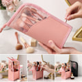 Miniatyrbillede 2 af 10: Rejsemakeupbørstepose, bærbar makeupbørsteholder, organizer, vandtæt, stående, praktisk mesh - etui Black