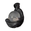 Grim Reaper-statue med flygende flaggermus krystallkule, LED-lys Grim Reaper vannklode Halloween-dekor