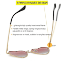 Miniatyrbillede 5 af 5: SDIGV Polariserede Hjerte Solbriller til Kvinder, Moderigtig Dejlig Stil Metalramme UV400 Beskyttelseslinse Gold Gradient Pink