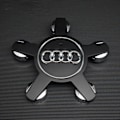 Miniatyrbillede 4 af 5: Passer til Audi 134mm Fem-Klo Dæksel Fælg Nav Logo A3 Q3 Q5 S3 - Audi 5-Klo Konkav Grå (fire pak)